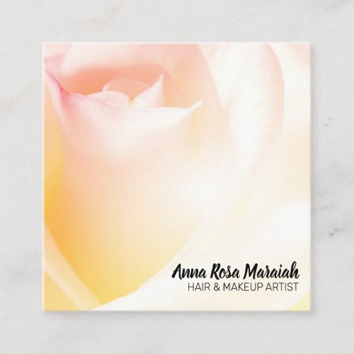 ~* Floral Peach Rose Flower Pink Business Card