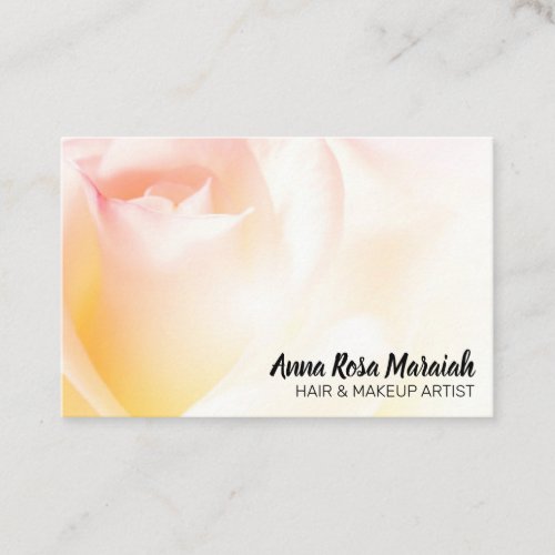 ~* Floral Peach Rose Pastel Flower Business Card