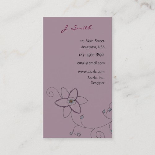 Floral Peacock Business Cards