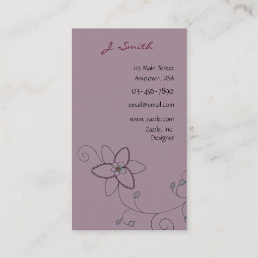 Customizable Floral Peacock Business Cards