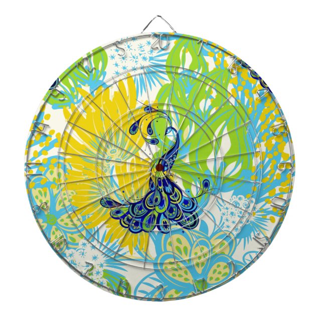 floral peacock dart board (Front)