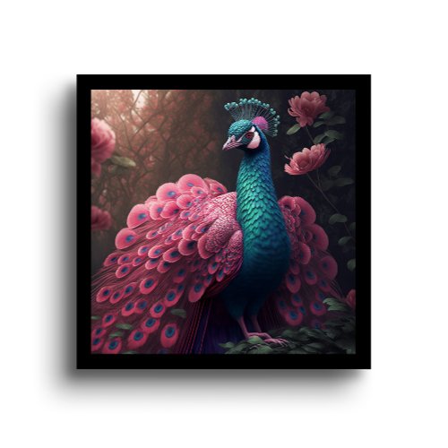 Floral Peacock Wall Art Poster