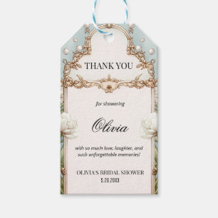 Floral Pearls Prosecco Bridal Shower Favor  Gift Tags