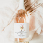Floral Pearls & Prosecco Bridal Shower Favor Sparkling Wine Label<br><div class="desc">Floral Pearls & Prosecco Bridal Shower Favor Sparkling Wine Label</div>