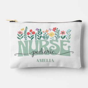 Floral Pediatric Nurse Appreciation Accessory Pouch
