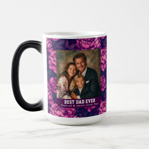 Floral Peonies Stepdad Day Espresso Color Morph Mug