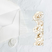 Elegant Transparent Floral Watercolor Wedding Acrylic Invitations