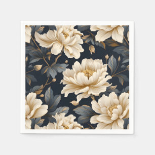 Floral Peony Elegant Modern Napkins