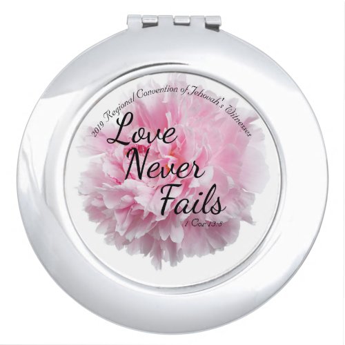 Floral Peony Love Never Fails 2019 JW Convention Compact Mirror