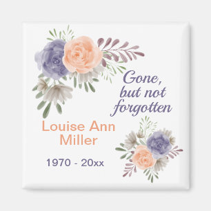 Floral Peony Memorial Gone But Not Forgotten Magnet
