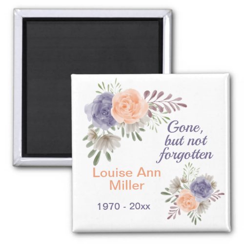  Floral Peony Memorial Gone But Not Forgotten Magnet