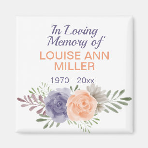 Floral Peony Memorial In Loving Memory Of Magnet