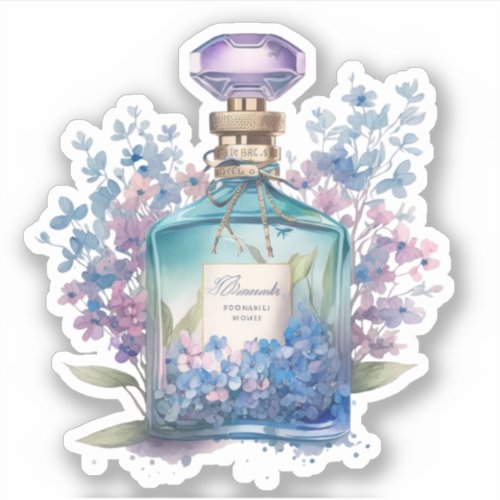 Floral Perfume Bottle Sticker