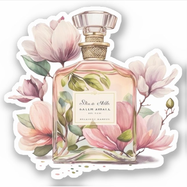 Floral Perfume Bottle Sticker (Front)