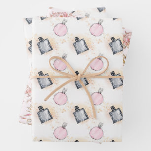Floral Perfumes Pattern Wrapping Paper Sheets