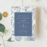 Floral Periwinkle Elegant Wedding Invitation<br><div class="desc">Floral Periwinkle Elegant Wedding Invitation</div>