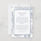 Floral Periwinkle Elegant Wedding Thank You Insert Rsvp Card 