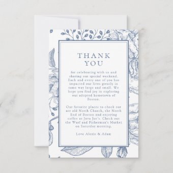 Floral Periwinkle Elegant Wedding Thank You Insert RSVP Card | Zazzle