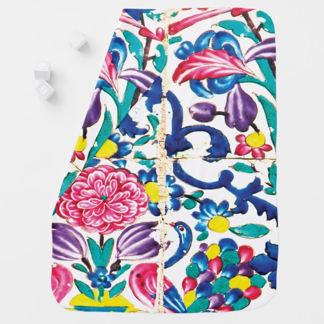 Floral persian Garden Baby Blanket (In Situ)