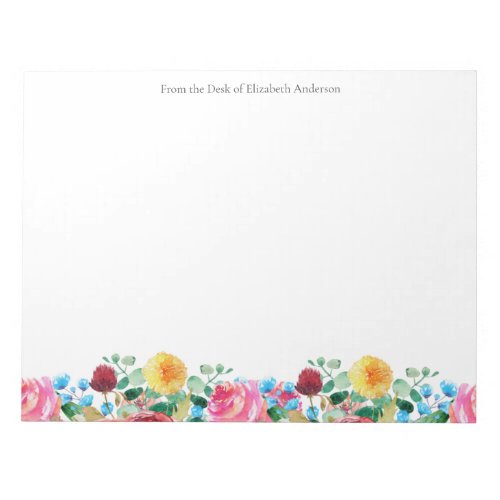 Floral Personal Business Pink Red Blue Yellow   Notepad