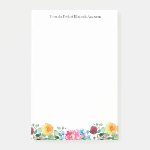 Floral Personal Business Pink Red Blue Yellow  Post_it Notes