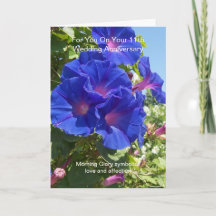 Floral Personalised 11th Wedding Anniversary