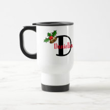 Floral Personalised Christmas Travel Mug