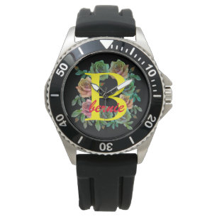 FLORAL PERSONALIZE CUSTOM LETTER WATCH