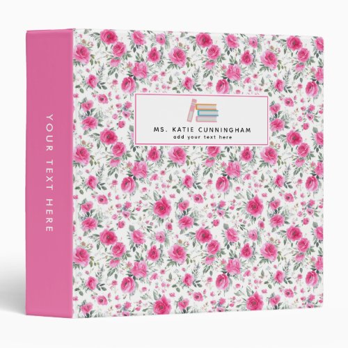 Floral Personalized 3 Ring Binder