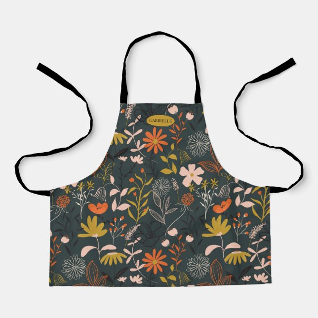Floral Personalized Apron (Front)
