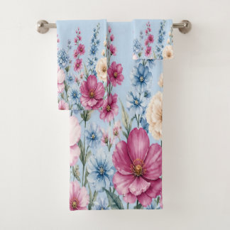 Floral Personalized Bath Towel Set