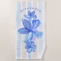 Floral Personalized Beach Towel