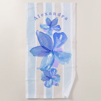 Floral Personalized Beach Towel