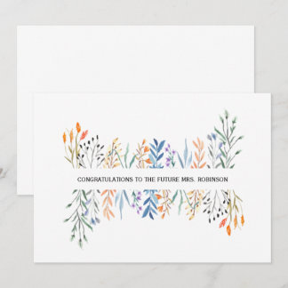 Floral Personalized Bridal Shower Card
