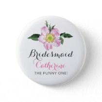 Floral Personalized BridesMaid button