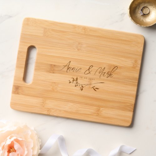 Floral Personalized Cutting Board Wedding Gift