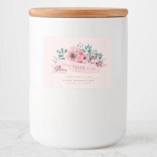 Floral Personalized FoodJar Label for Mom