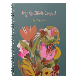 Floral Personalized Gratitude Journal Notebook