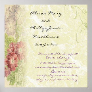 Floral Personalized Love Story Poster