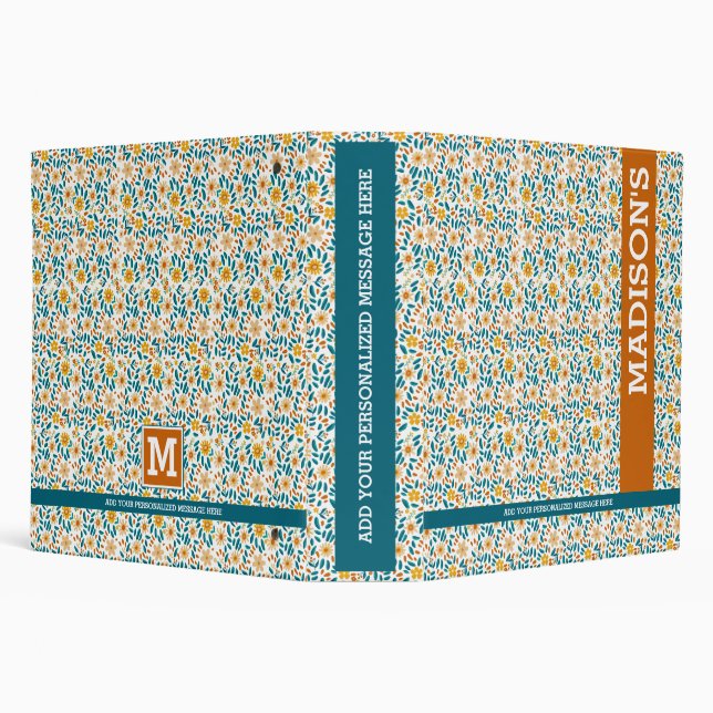 Floral Personalized Monogram & Name Binder (Background)