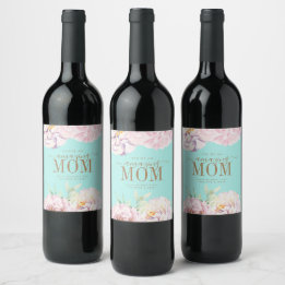 Floral Personalized Mother's Day Wine Label