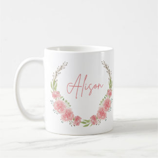 Floral Personalized Name Mug