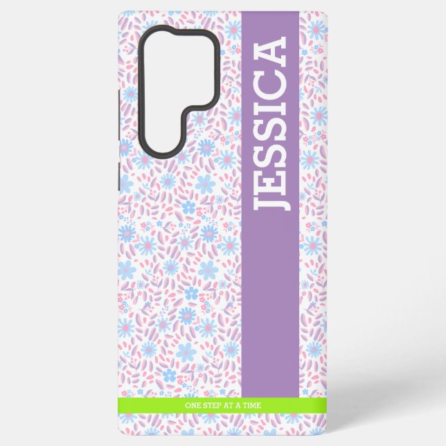 Floral Personalized Name Samsung Case (Back)