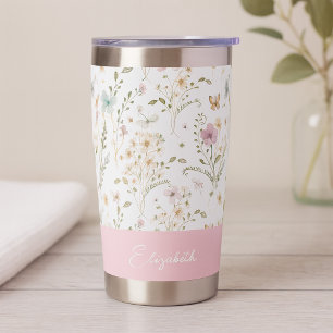 Floral Personalized Name Wildflower Insulated Tumbler