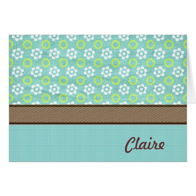 Floral  Personalized Note Cards (Front Horizontal)