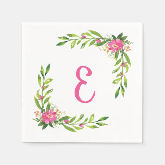 Floral Personalized Paper Napkin