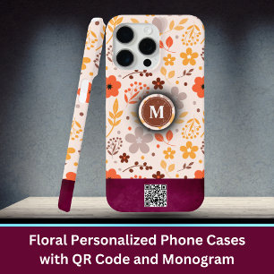 Floral Personalized Phone Cases with QR Code