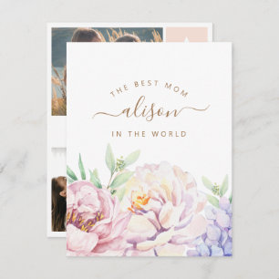 Floral Personalized Photo Card for Mom