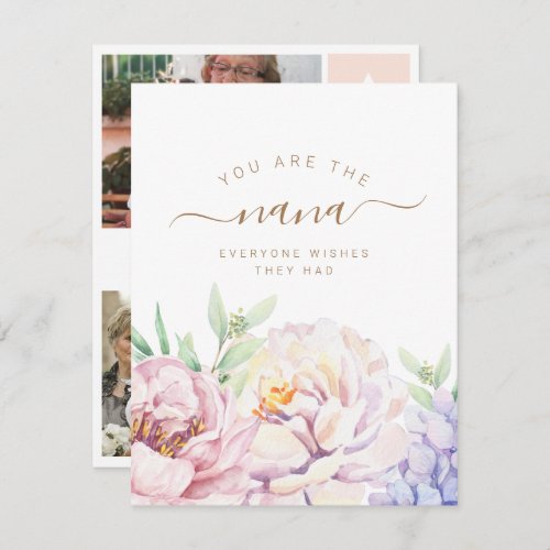 Floral Personalized Photo Card for Nana