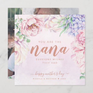 Floral Personalized Photo Card For Nana